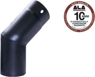 Aeternum Codo Para Estufas De Le&ntilde;a De 45&deg; &Oslash;15 Cm - Acero Esmaltado Negro Mate - A.l.a