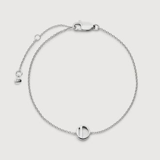 Monica Vinader Sterling Silver Initial O Chain Bracelet