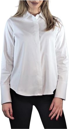Soluzione - Camiceria Ticino Blouse - Dames - Overhemden - Wit - S - Katoen - Overhemden