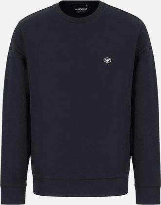 Emporio Armani Mens Cotton Chest Logo Regular Fit Navy Sweatshirt - Black - Size: 36
