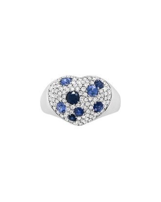 House of Brilliance Haus Of Brilliance 18K 1.89 Ct. Tw. Diamond & Sapphire Cluster Ring