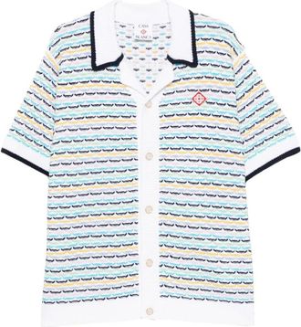 Casablanca Tuck Stitch Shirt - Heren - Korte mouwen Overhemden - Wit - L - Katoen - Overhemden