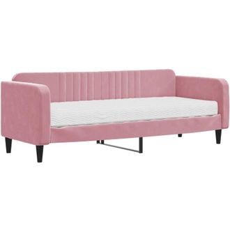 vidaXL Sof&aacute; Cama Con Colch&oacute;n Terciopelo Rosa 80x200 Cm Vidaxl