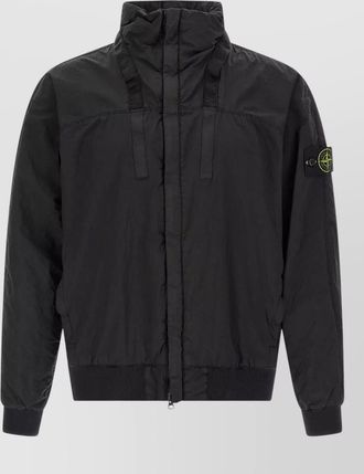 Stone Island nylon watro bomber jacket high collar