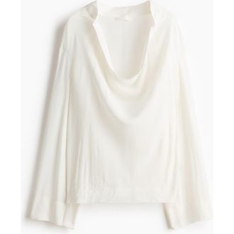 H&M Cowl-neck Blouse in White at Nordstrom, Size X-Small