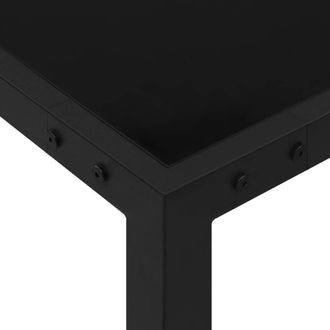 Berkfield Home Garden Table 130x130x72 cm Black Steel & Glass | Size: 130 x 130 x 72 cm
