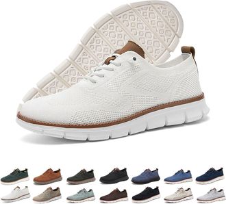 Generic Mens Urban Ultra Comfortable Mesh Dress Sneakers,Urban Ultra-Comfort Shoes,Business Casual Fashion Lightweight Walking Shoes (White,3.5)