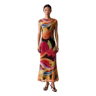 Never Fully Dressed Kleedjes, Dames, Veelkleurig, XS, Polyester, Rio Mesh Jurk