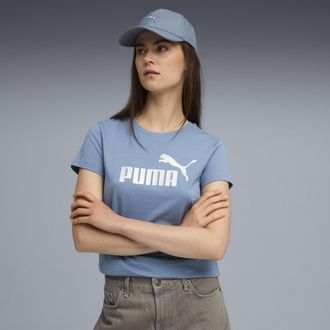 Puma Maglietta con logo ESS Metallizzato No. 1 da donna, Abbigliamento, Blu, XXL