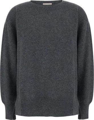 Semicouture Pullover van kasjmierwolmix - Dames - Ronde hals truien - Grijs - M - Wol - Truien & Vesten