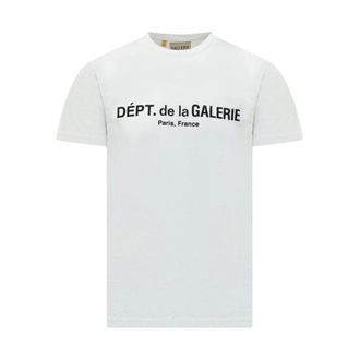 Gallery Dept. T-Shirts, male, White, Size: 2XL Cotton Crew Neck Short Sleeve T-Shirt