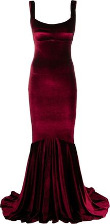 Atu Body Couture velvet mermaid gown - women - Polyester - L - Red