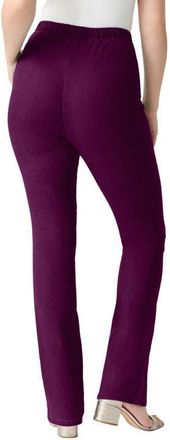 Roaman's Plus Size Comfort Stretch Straight Leg Jean in Dark Berry at Nordstrom, Size 24