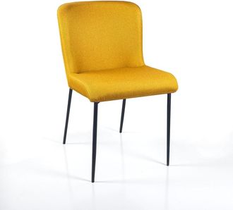 Oresteluchetta Set 2 sillas de tejido amarillo, estructura negra 82x49x59 cm