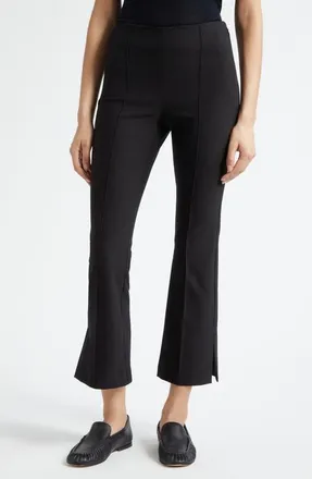 Vince Mid Rise Crop Flare Pants with Side Split Hem in Black at Nordstrom, Size Xx-Small