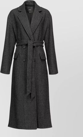 Pinko long coat belted waist double breasted