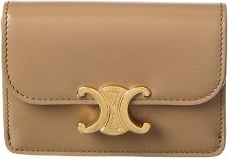 Celine Celine Triomphe Flap Leather Card Case