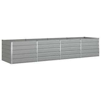 vidaXL Jardinera Gris Claro 385 X 100 X 75 Cm Acero Galvanizado Vidaxl