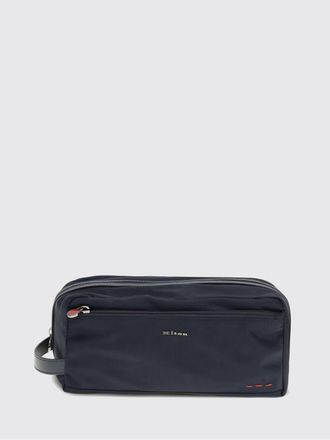 Kiton Beauty case da viaggio in nylon con manico laterale in pelle