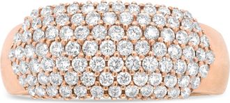 House of Brilliance 18K Rose Gold 1.00 Cttw Diamond Multi Row Dome Band Ring