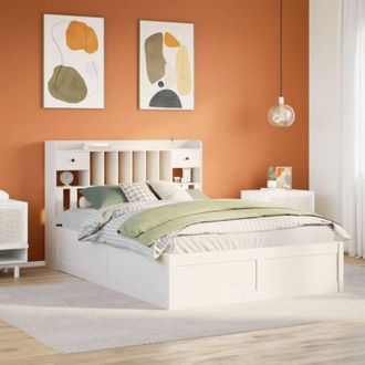 vidaXL Vidaxl - Estructura De Cama Sin Colch&oacute;n Madera De Pino Blanca 150x200 Cm