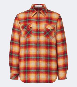 God's True Cashmere Camisa Shadow de cachemir a cuadros con cornalinas