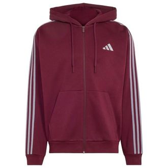 adidas Essentials 3-Stripes Fleece Full-Zip Hoodie Hoodie f&uuml;r Herren | rot