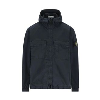 Stone Island Light Jackets, male, Blue, Size: 3XL Stretch Jacket