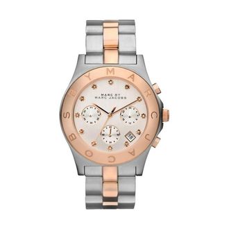 Marc Jacobs Accessoires, Dames, Grijs, ONE Size, Blade Tweekleurig Horloge