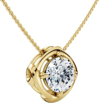 Pompeii3 3/4Ct Natural Diamond Unspoken Pendant 14k Gold 18 Womens Solitaire Necklace