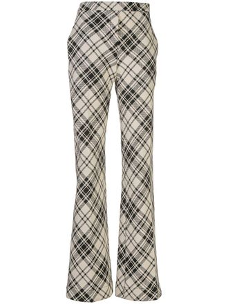 Ellery flared plaid pattern trousers - women - Wool - 40 - Black