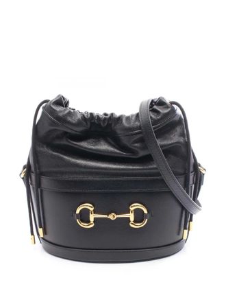 Gucci 2016-2025 Leather Horsebit 1955 bucket bag - Black
