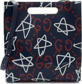 Gucci Blue Leather Ghost Medium Tote (Authentic Pre-Loved)