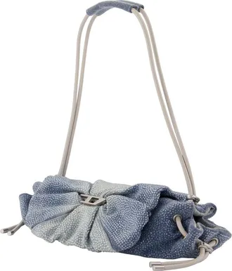 Diesel Womens Scrunch-D Small Shoulder Bag - Diesel Cotton Blue Shoulder-Hobo-Bags