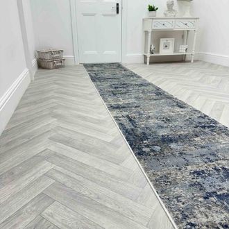 Runrug Hallway Carpet Runner Rug - Soft & Comfy, Non-Slip, 8mm - Via Veneto in Mid Grey | Size: 66 cm x 360 cm