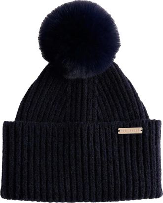 Ted Baker Volwassene winter Bobble muts (Marine)