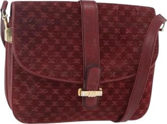 Celine Pre-owned Cross Body Bags, female, Red, Size: ONE SIZE Pre-owned Suede Cross Body Bag