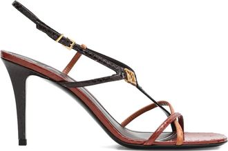 Fendi 85mm leather FFold heeled sandals - Brown