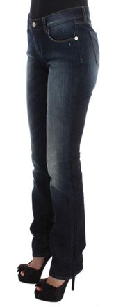 Costume National Womens Blue Cotton Slim Fit Bootcut Jeans Clothing