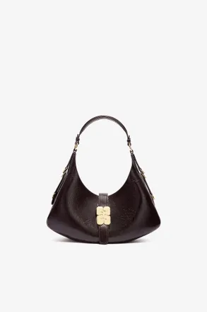 Ganni Brown Small Kat Bag in Shine