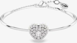 Swarovski Hyperbola Rhodium Plated White Heart Bangle 5684385