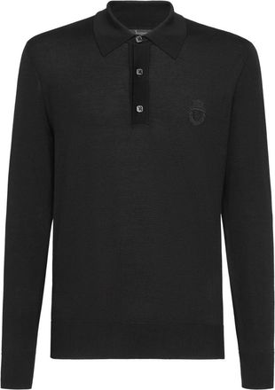 Billionaire Boys Club Pullover Polo-Neck LS Crest - Heren - Ronde hals truien - Zwart - L - Katoen - Truien & Vesten