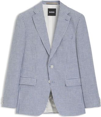 BOSS Slim-fit jacket with puppytooth pattern