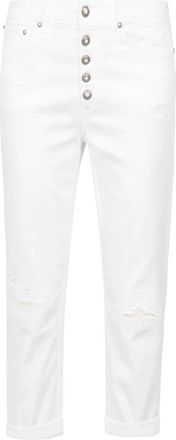 Dondup Straight Jeans Koons Model Used Effect - Dames - Cropped Jeans - Wit - W29 - Katoen - Jeans