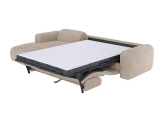 Vente-Unique Gran sof&aacute; cama rinconera izquierda convertible express en pana fina de pana fina beige POGNI