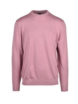 Bugatti Pink Cotton-Cashmere Blend Crewneck Sweater