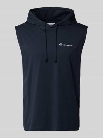 Champion Hoodie mit Label-Stitching in Marine, Gr&ouml;&szlig;e XXL