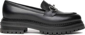 Nero Giardini Leren Loafers met Blokhak - Dames - Loafers - Zwart - 40 EU - Leer - Schoenen