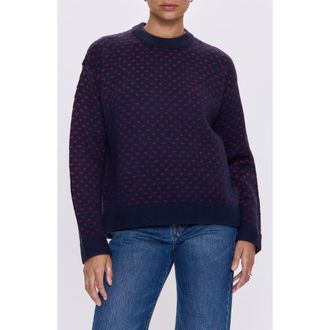 Pistola Denim Hanna Heart Jacquard Crewneck Sweater in Navy Red Hearts at Nordstrom Rack, Size X-Small