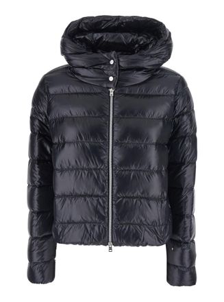 Herno Black Quilted Hood Jacket